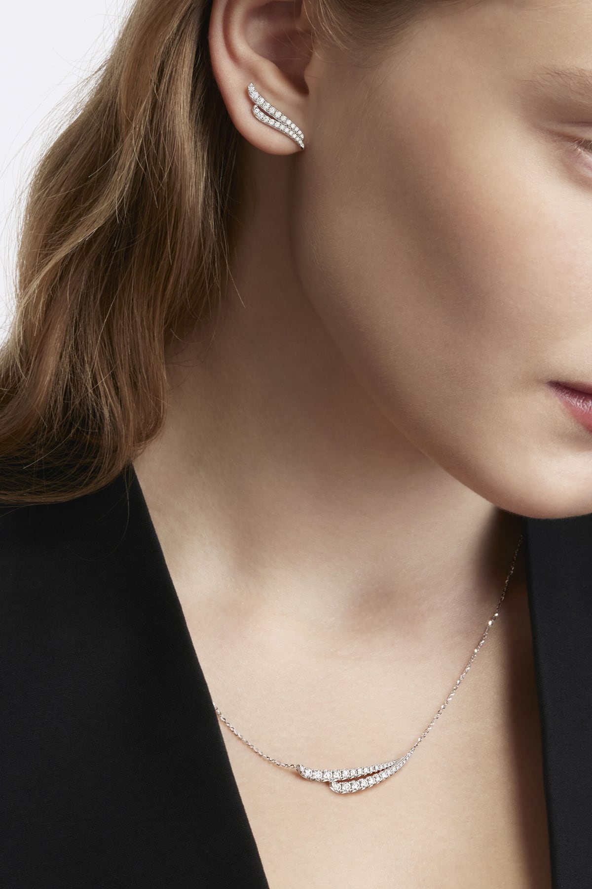 Vela French Cut Pavé Diamond Pendant Necklace from Hearts On Fire at LeGassick.