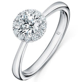 0.70 Carat Vela Halo Ring From Hearts On Fire exclusive to LeGassick Jewellery, Gold Coast, Australia.