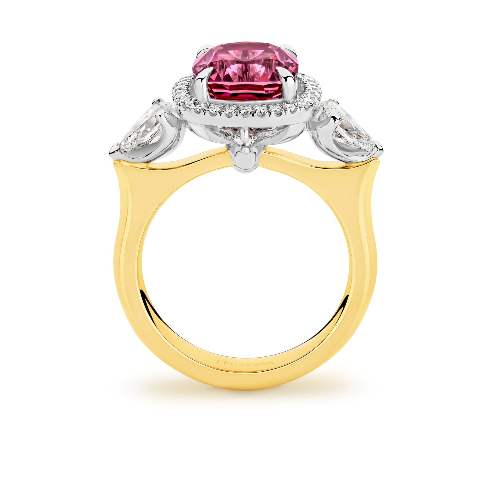 Victoria is a rare and highly desirable 4.16 carat pink Spinel and diamond ring. She was designed and handcrafted by LeGassick's Master Jewellers, Gold Coast, Australia.