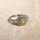 White and Yellow Gold Radiant Yellow Diamond Ring from LeGassick Jewellery, Gold Coast, Australia.