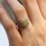 White and Yellow Gold Radiant Yellow Diamond Ring from LeGassick Jewellery, Gold Coast, Australia.
