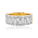 Wide Diamond Dress Ring In Yellow & White Gold from LeGassick.