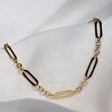 Yellow Gold Flat Fancy Paperclip Cable Bracelet from LeGassick Jewellery, Gold Coast, Australia.