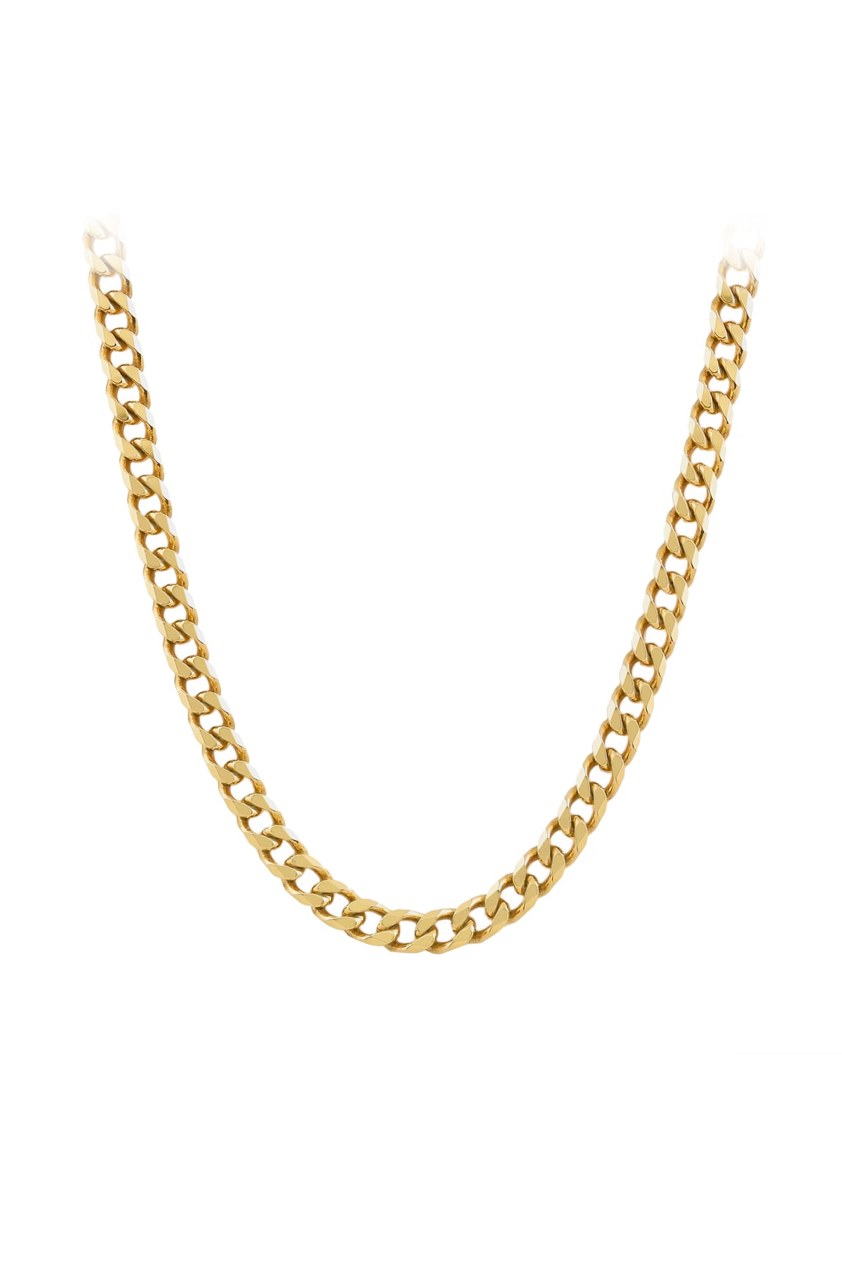 Bevelled Curb Diamond-Cut Chain In 9 Carat Yellow Gold from LeGassick Jewellers.