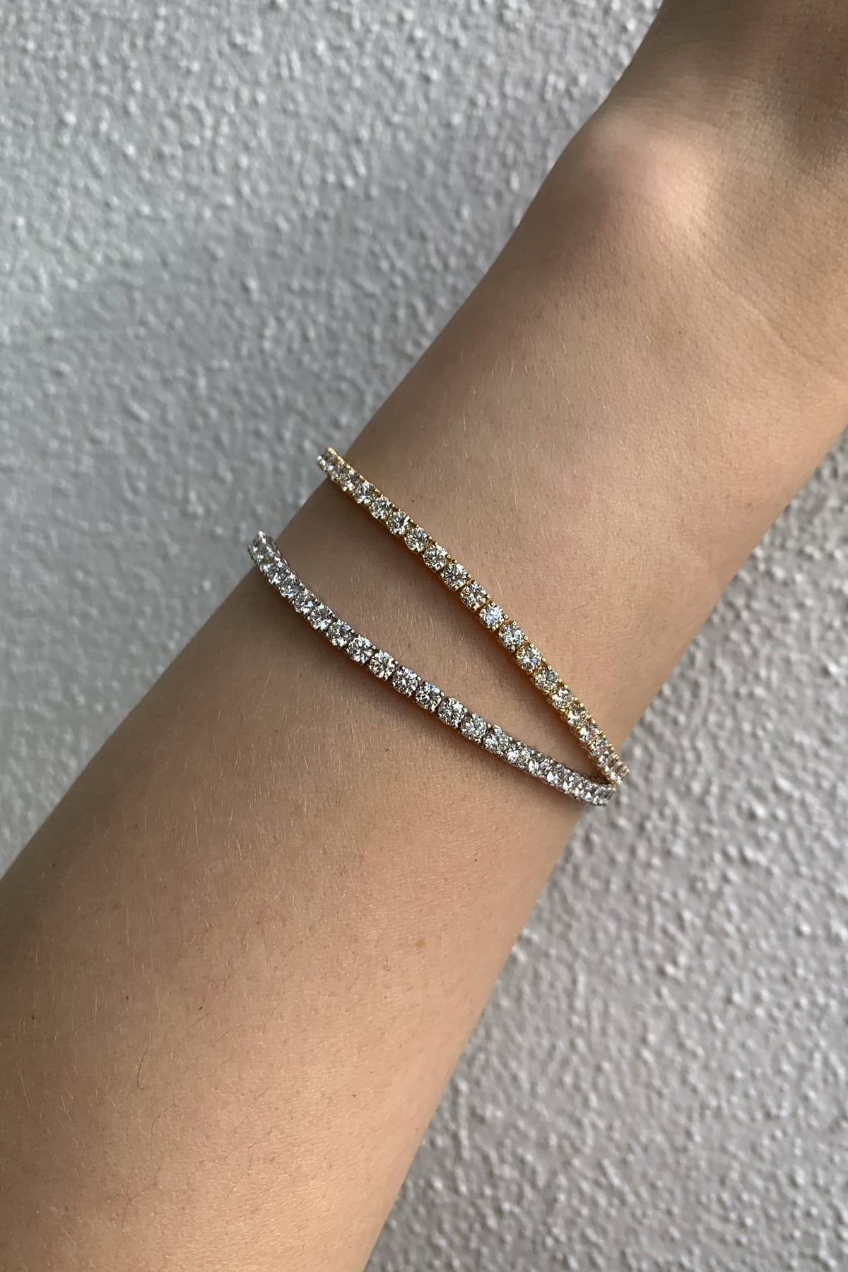 5.45 Carat Lab Diamond Tennis Bracelets In Yellow Gold. Part of The Madison Collection and exclusive to LeGassick.