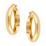 Domed Polished Yellow Gold Hoop Earrings from LeGassick Jewellery.