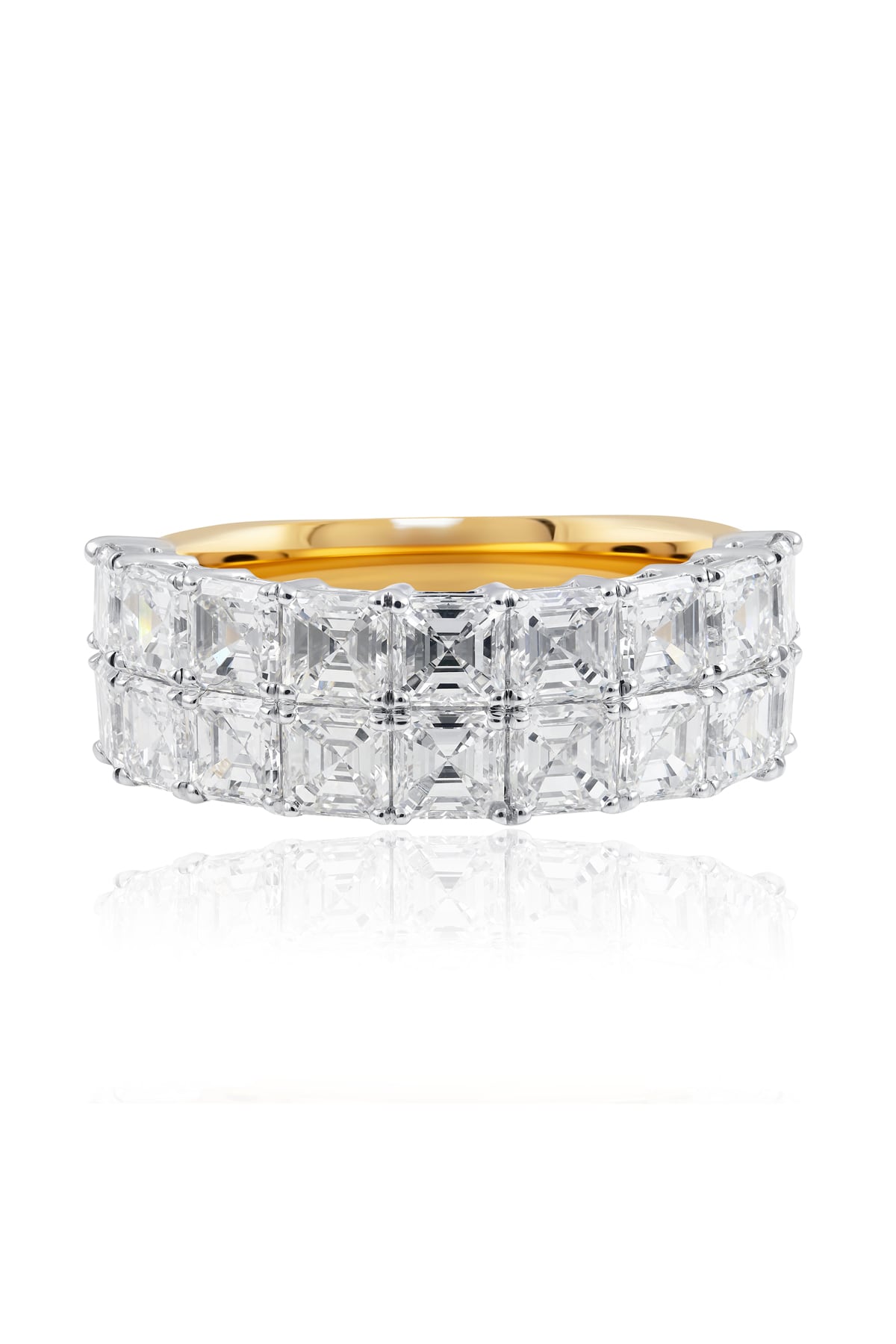 4.46 Carat Double Row Asscher Cut Diamond Ring from LeGassick Jewellery.