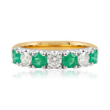 Emerald And Diamond Ring in 18 Carat Yellow And White Gold from LeGassick Jewellery.