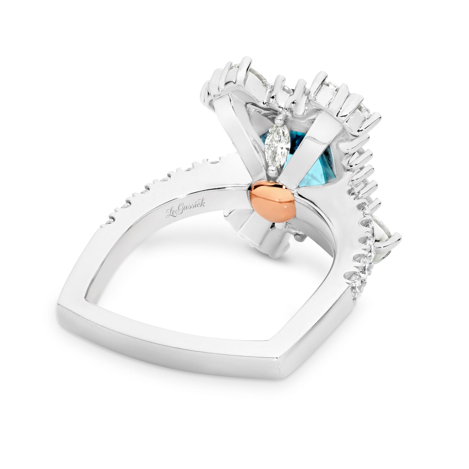 Isla 3.46ct Radiant Cut Neon Indigo Tourmaline Ring part of The Beyond Luxury Collection by LeGassick.