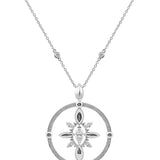 Diamond Marquise Circle Pendant In 18 Carat White Gold from LeGassick Jewellers.
