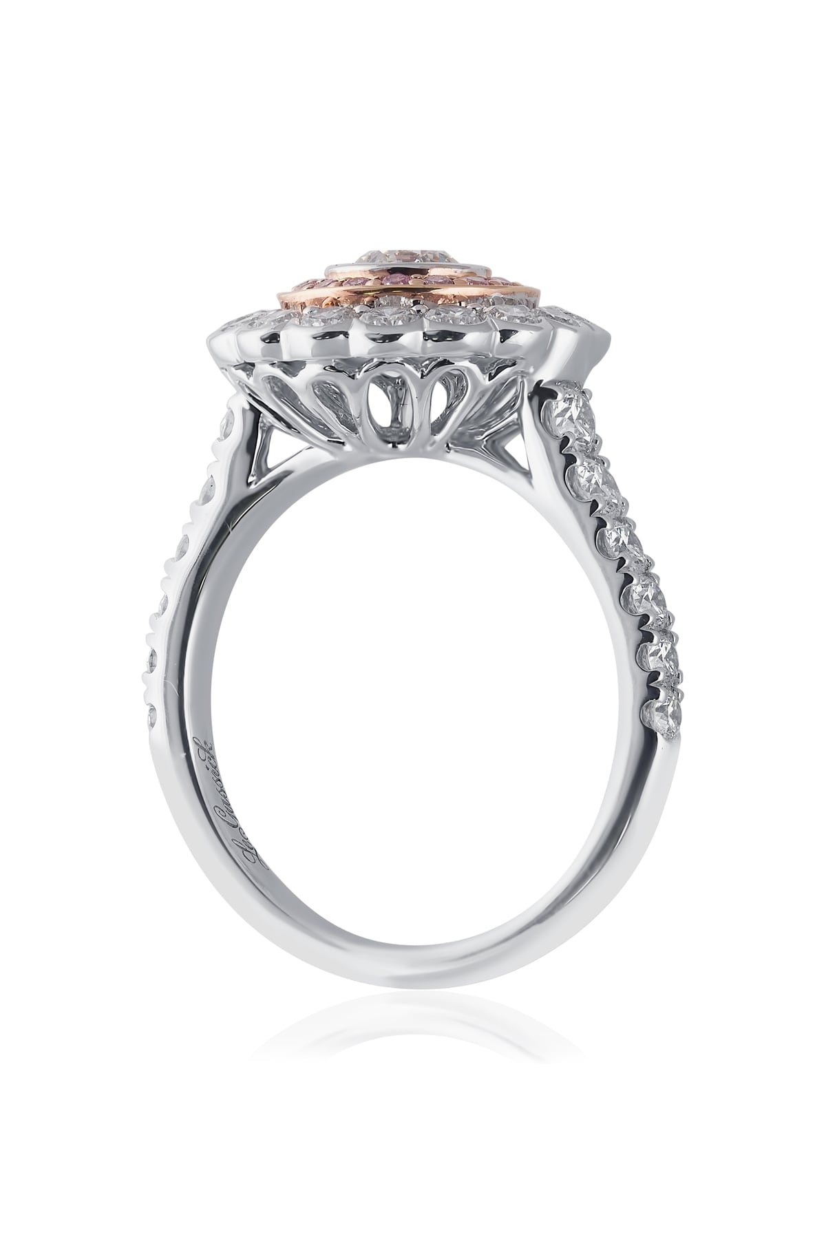 Pink & White Diamond Ring In White & Rose Gold from LeGassick Jewellery, Gold Coast, Australia.