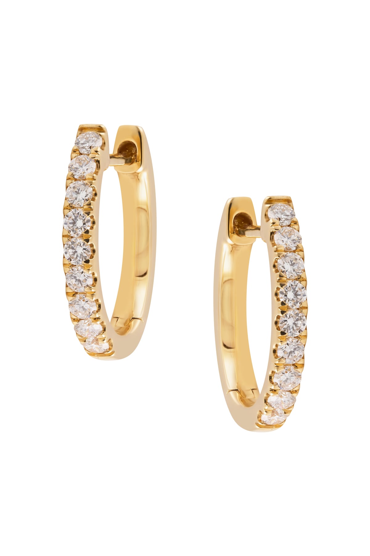 0.31 Carat Diamond Set Oval Huggie Earrings from LeGassick Jewellery.