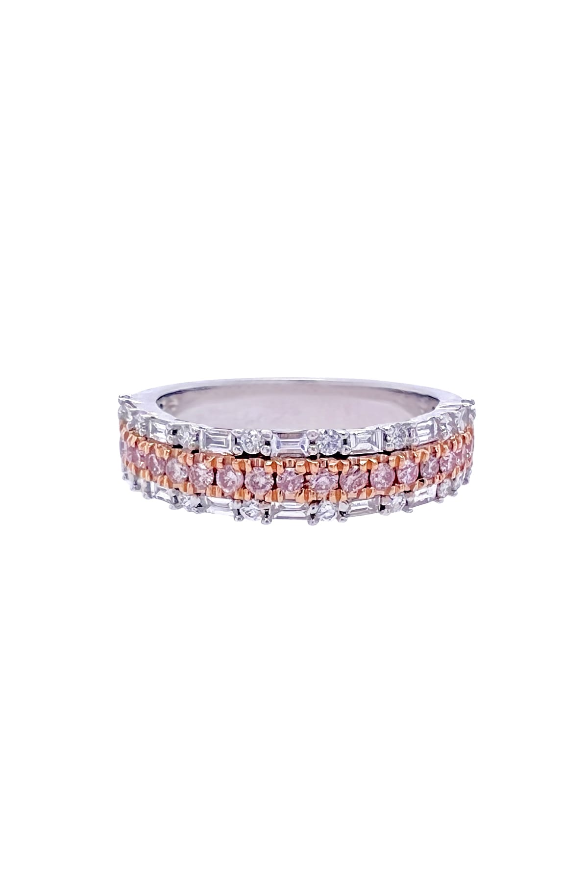 18 Carat Gold Diamond Set Ring With Pink Diamonds available at LeGassick Diamonds and Jewellery Gold Coast, Australia.