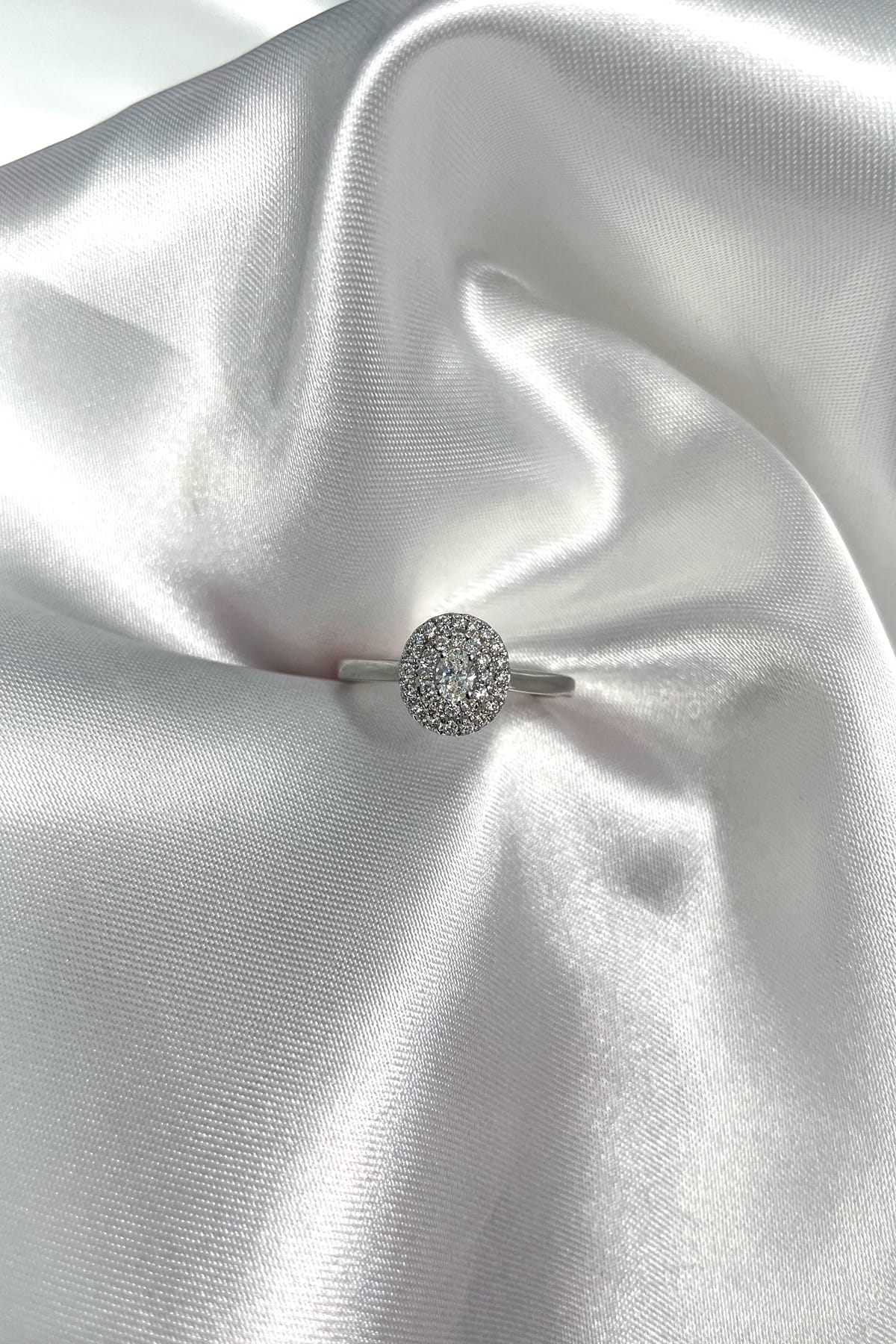 18 Carat Gold Double Oval Diamond Halo Engagement Ring available at LeGassick Diamonds and Jewellery Gold Coast, Australia.