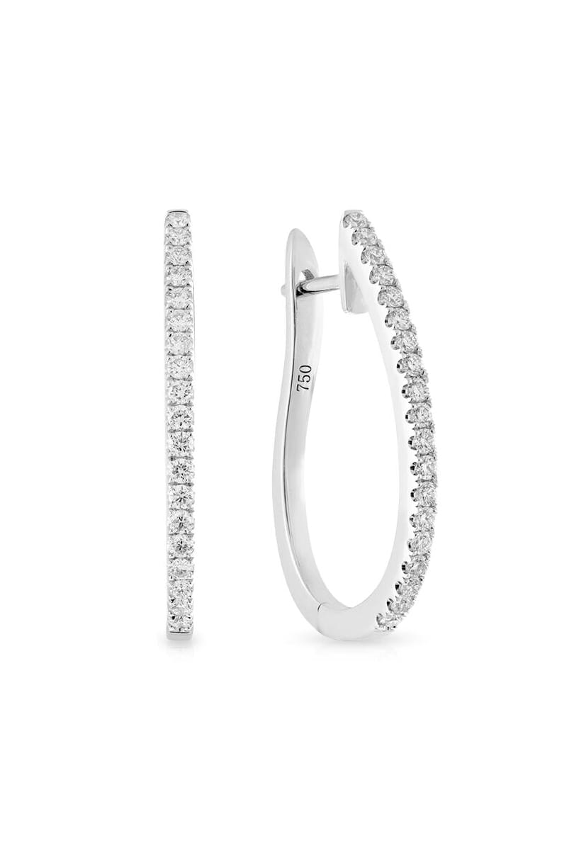 18 Carat Gold Large Shaped Diamond Huggie Earrings available at LeGassick Diamonds and Jewellery Gold Coast, Australia.