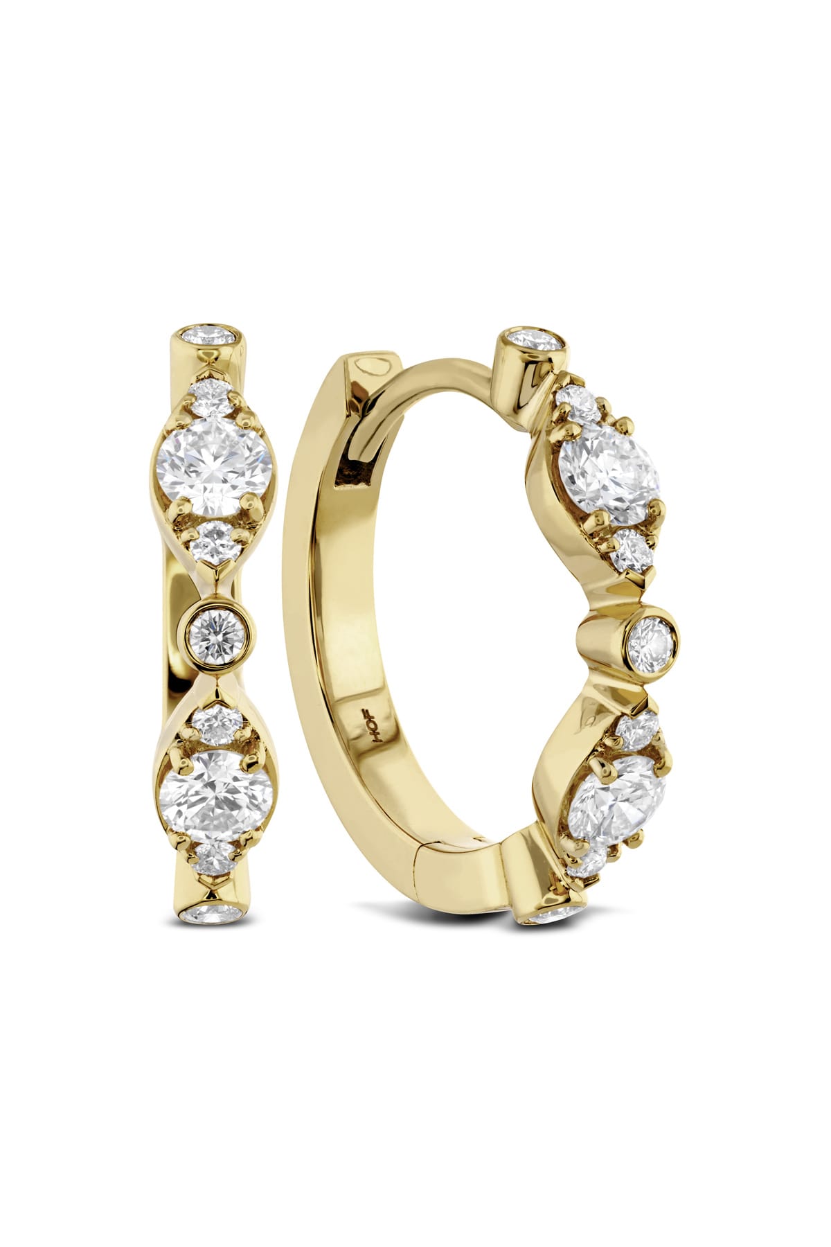 Bezel Regal Huggies From Hearts On Fire available at LeGassick Diamonds and Jewellery Gold Coast, Australia.