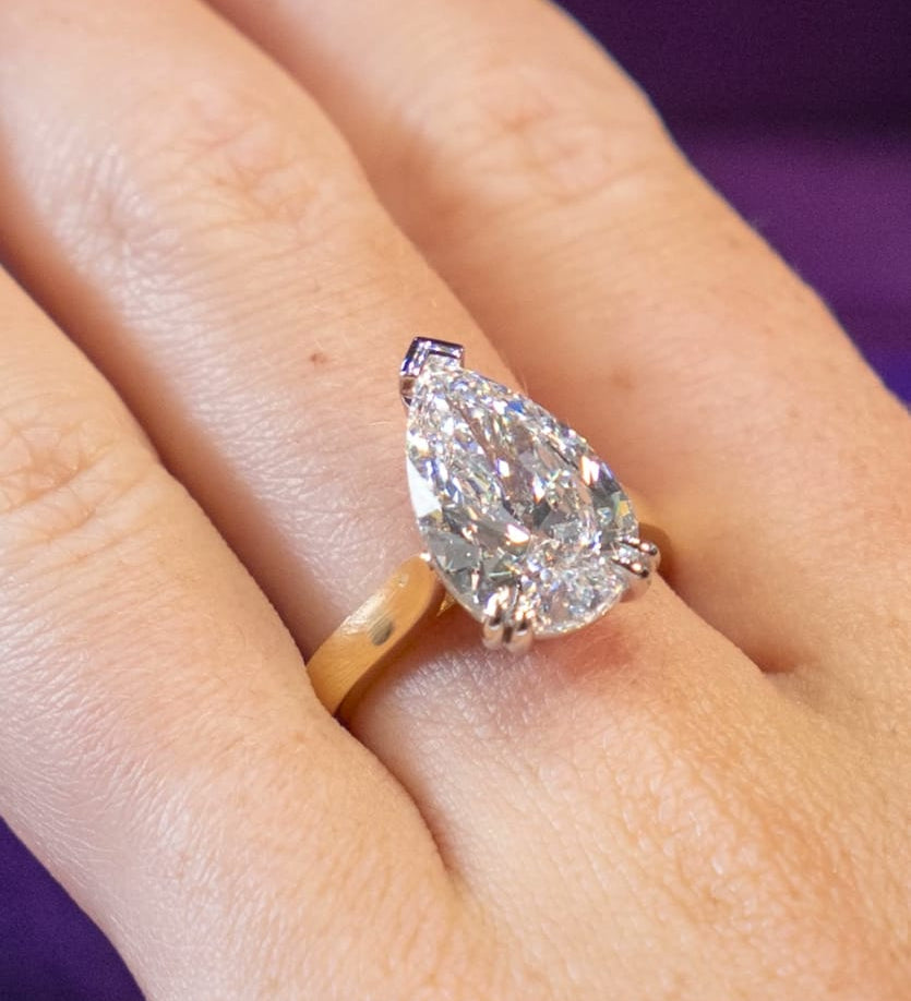 Pear cut diamond ring at LeGassick Fine Jewellery, Gold Coast, Australia.