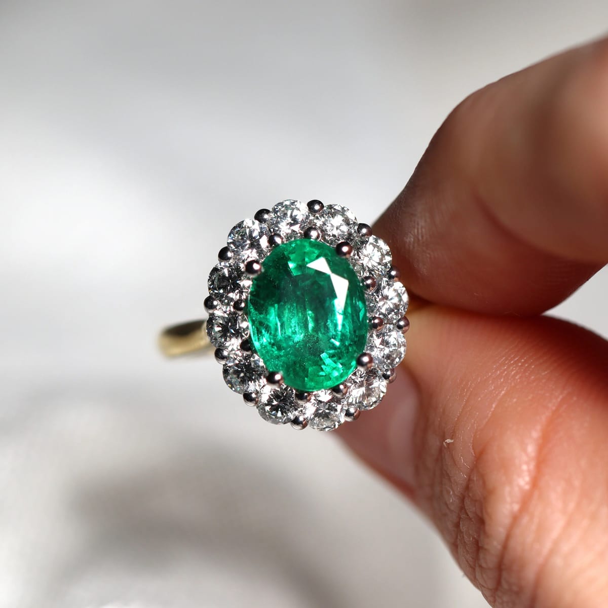 A green gemstone birth stone ring from LeGassick Jewellery Gold Coast, Australia.