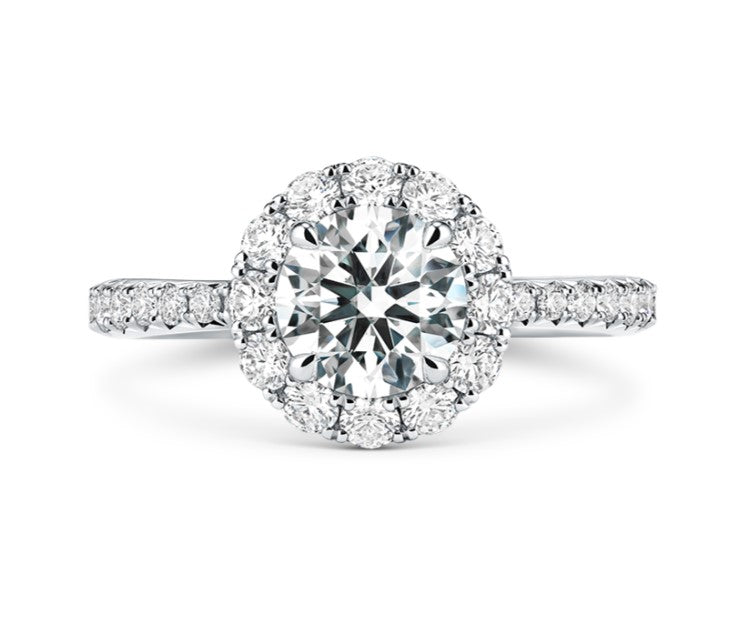 Stunning Hearts On Fire diamond halo ring