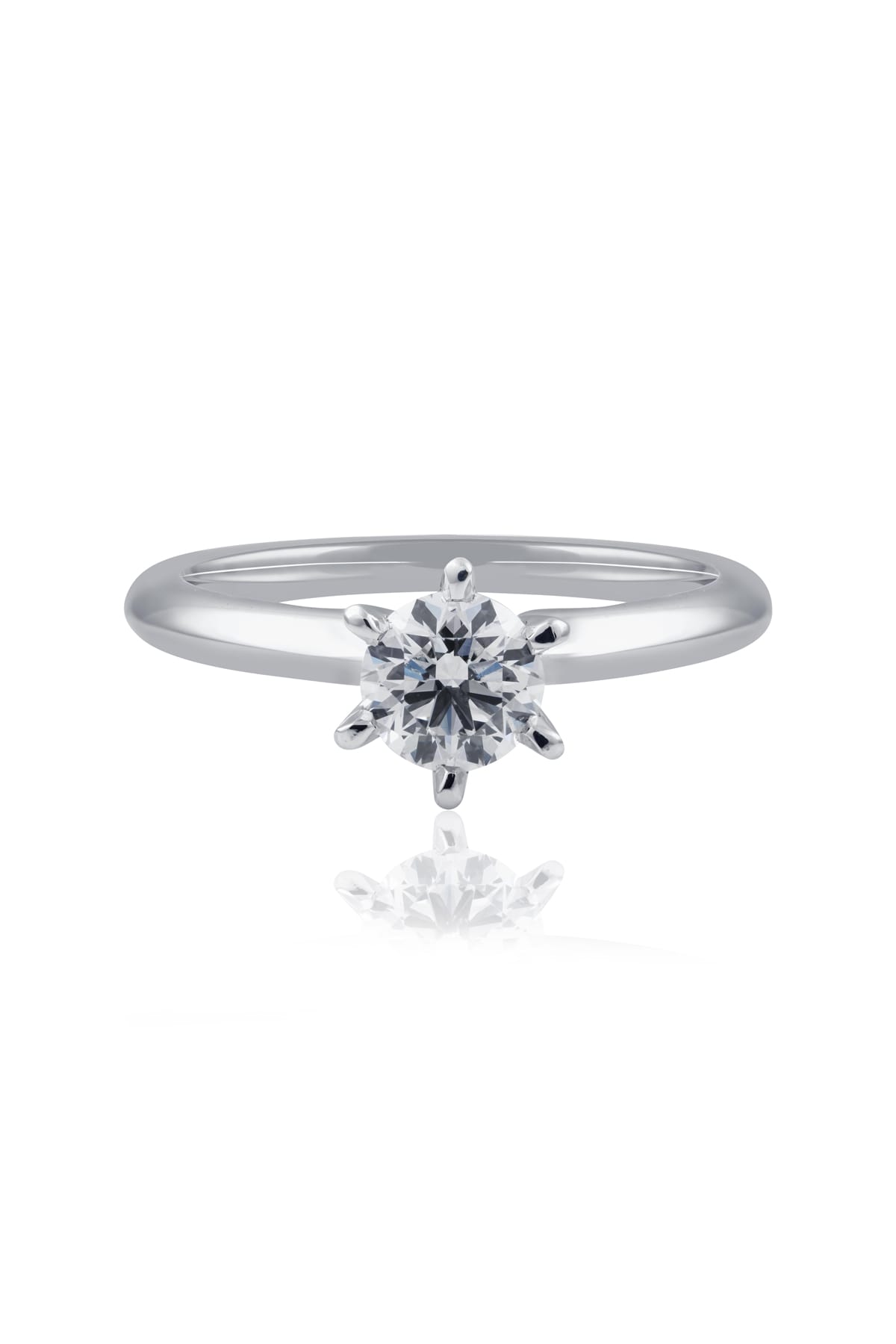 0.70ct Diamond Solitaire Engagement Ring With 6 Claw Setting In White Gold from LeGassick