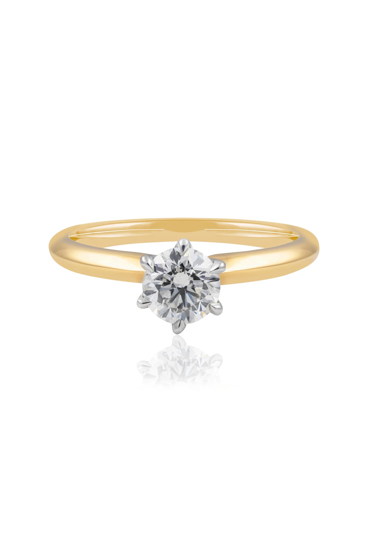 0.70ct Diamond Solitaire Engagement Ring With Knife Edge Setting In Yellow Gold from LeGassick