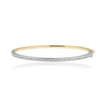 9 Carat Yellow & White Gold Hinged Diamond Bangle available at LeGassick Diamonds and Jewellery Gold Coast, Australia.