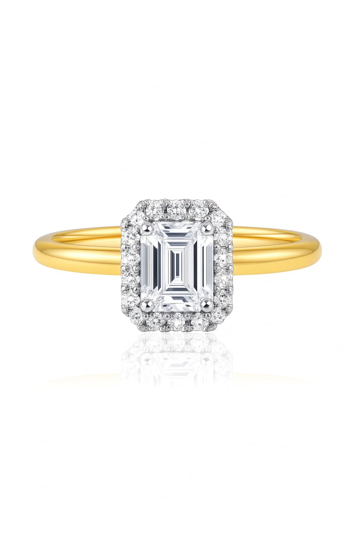 0.80 Carat Emerald Cut Diamond Halo Engagement Ring from LeGassick Jewellery, Gold Coast, Australia.