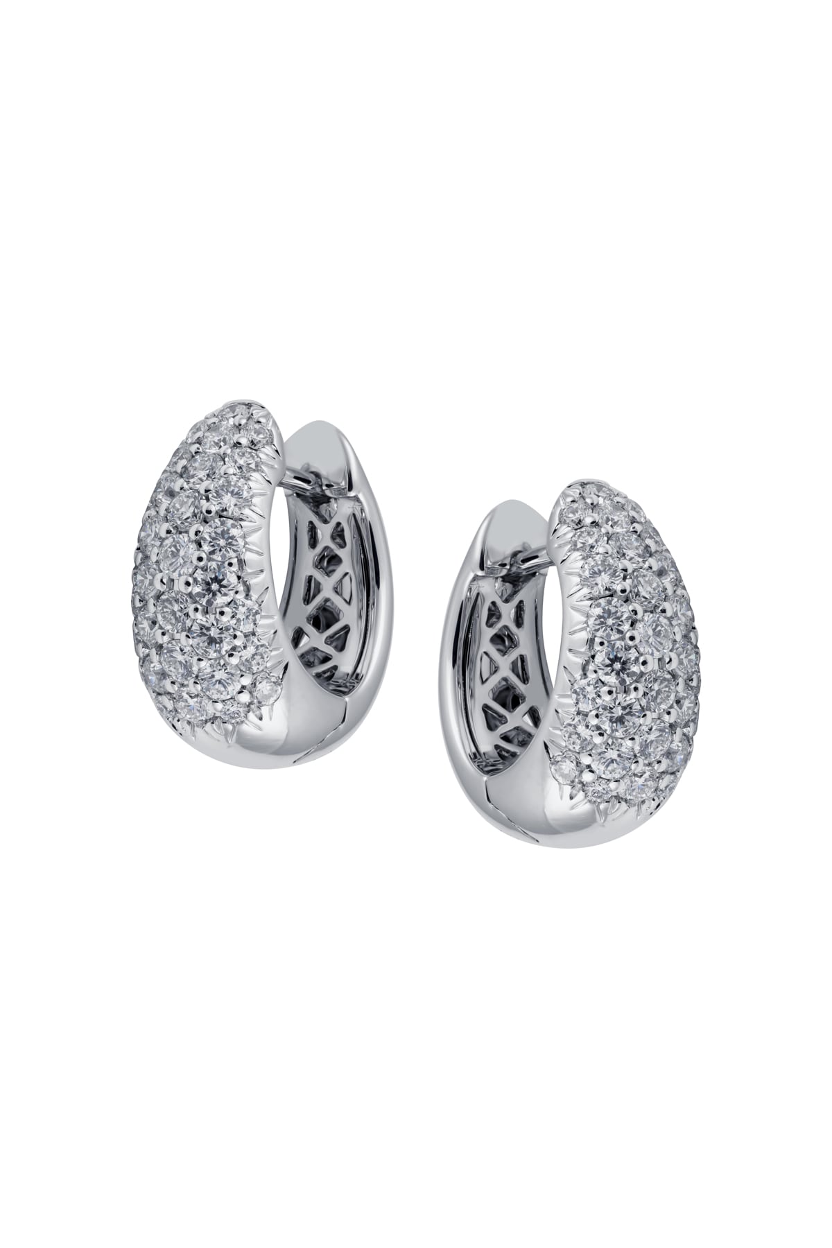18 Carat White Gold Pave Diamond Earrings available at LeGassick Diamonds and Jewellery Gold Coast, Australia.