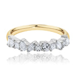 Mixed Fancy Cut Diamond Wedding Ring in Yellow & White Gold from LeGassick