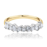 Mixed Fancy Cut Diamond Wedding Ring in Yellow & White Gold from LeGassick