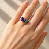 Amethyst & London Blue Topaz Dress Ring in 9ct Yellow Gold
