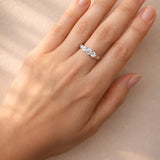 3-Stone Trilogy Engagement Ring set in 18ct White Gold