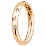 Hammer Set Diamond Ring In Rose Gold