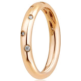 Hammer Set Diamond Ring In Rose Gold