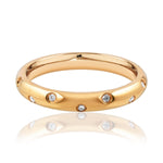 Hammer Set Diamond Ring In Rose Gold