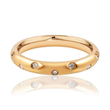 Hammer Set Diamond Ring In Rose Gold