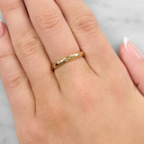 Hammer Set Diamond Ring In Rose Gold