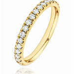 Claw Set Diamond Band In 18ct Yellow Gold