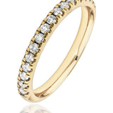 Claw Set Diamond Band In 18ct Yellow Gold