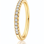 Claw Set Diamond Band In 18ct Yellow Gold