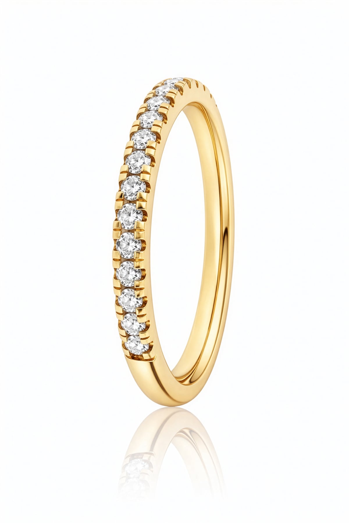Claw Set Diamond Band In 18ct Yellow Gold