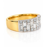 Baguette & Round Diamond Ring in 18ct Two-Tone Gold