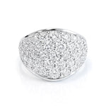 Pavé Diamond Tapered Dress Ring in 18ct White Gold on a white background