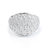 Pavé Diamond Tapered Dress Ring in 18ct White Gold on a white background