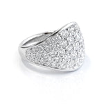 Pavé Diamond Tapered Dress Ring in 18ct White Gold on a white background