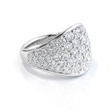 Pavé Diamond Tapered Dress Ring in 18ct White Gold on a white background