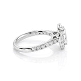 1 Carat Halo Diamond Engagement Ring In 18 Carat White Gold
