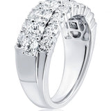 Stunning Three-Row Diamond Ring set in 18ct White Gold