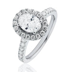 0.70ct Oval Diamond Halo Ring in 18ct White Gold