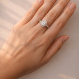 0.70ct Oval Diamond Halo Ring in 18ct White Gold